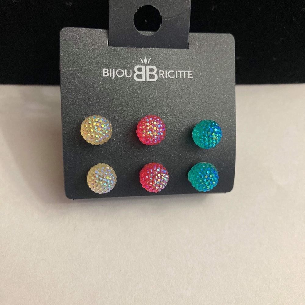 3 earring yellow, pink and blue Bijou Brigitte